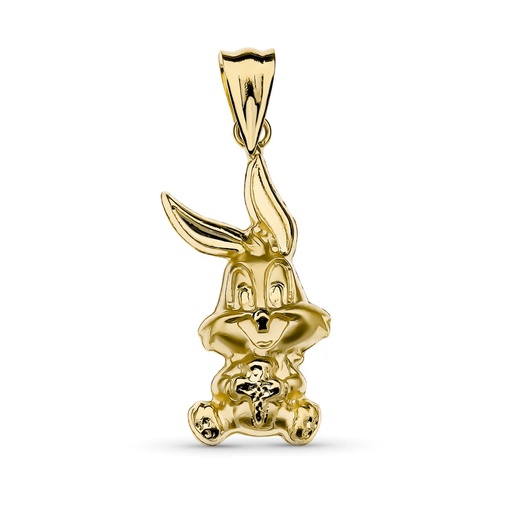 [P13586] 18K COLGANTE ORO AMARILLO BUGS BUNNY GRANDE 25X11 MM