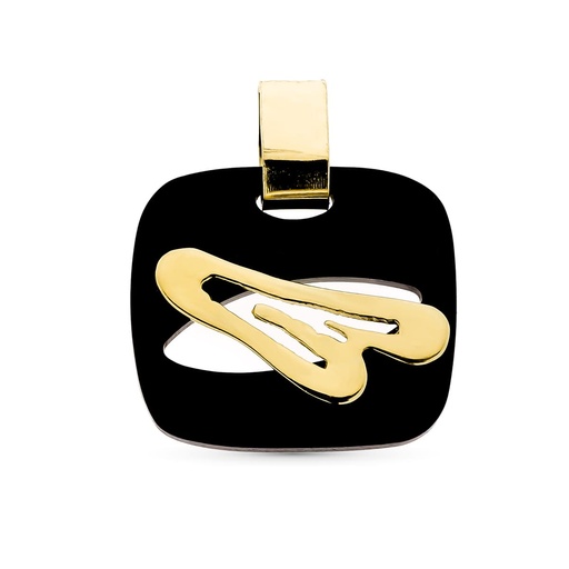 [P13589] 18K COLGANTE ORO AMARILLO Y EBANO