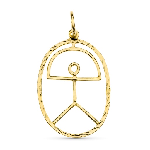 [P13603] 18K COLGANTE ORO AMARILLO INDALO OVAL. 26X17 MM