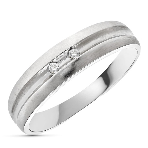 [P1362-OB] 18K SORTIJA ORO BLANCO BRILLANTES 0.05  QTS.