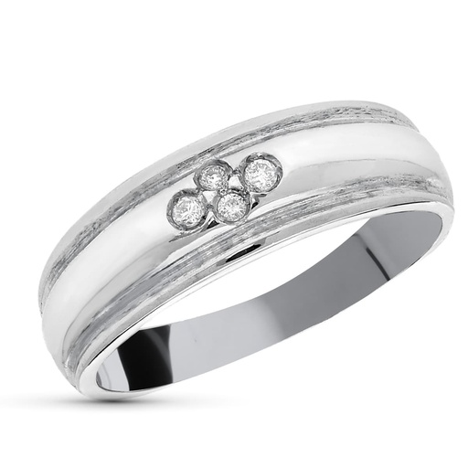 [P1363] 18K SORTIJA ORO BLANCO DIAMANTES TALLA BRILLANTE 0.05  QTS.