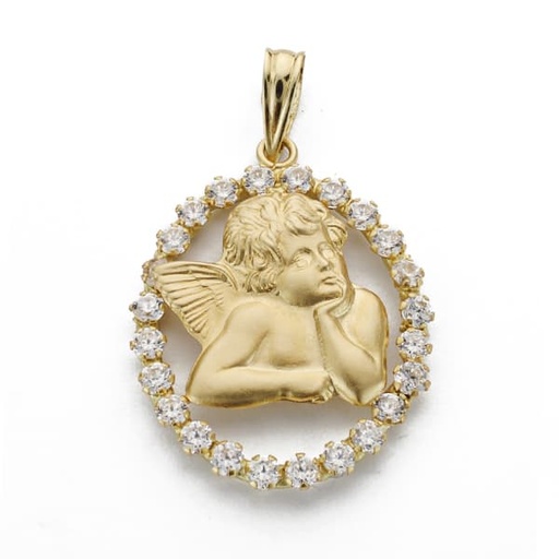 [P13692] 18K SILUETA ANGEL OVAL. 24X18 MM