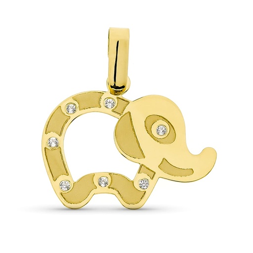 [P13717] 18K COLGANTE ORO AMARILLO ELEFANTE LASER. 20X16 MM