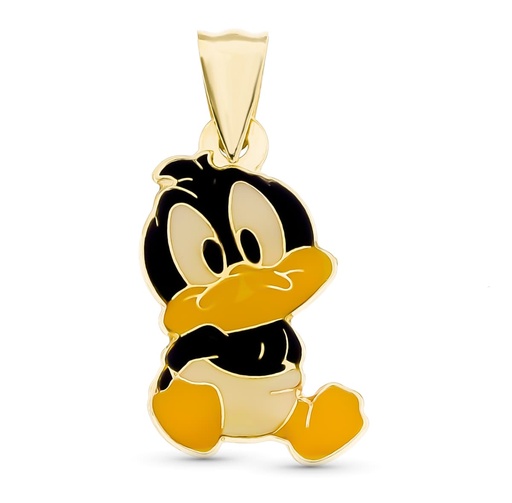 [P13745] 18K COLGANTE ORO AMARILLO PATO LUCAS ESMALTADO LOONEY TUNES