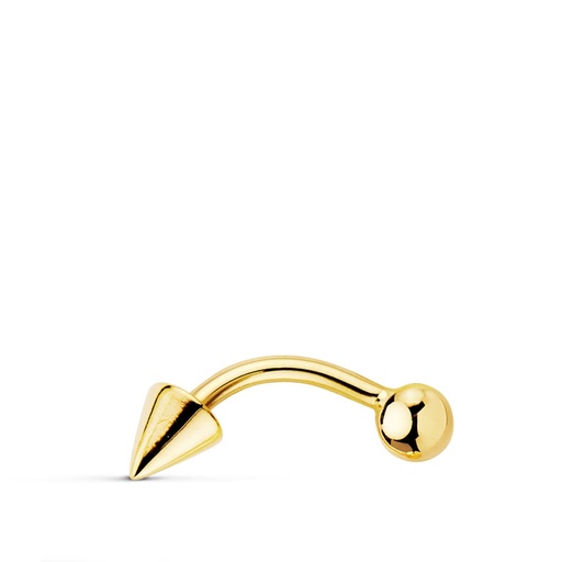 [P13758] 18K PIERCING CEJA ORO AMARILLO BOLA 3 MM Y PINCHO. 15X4 MM