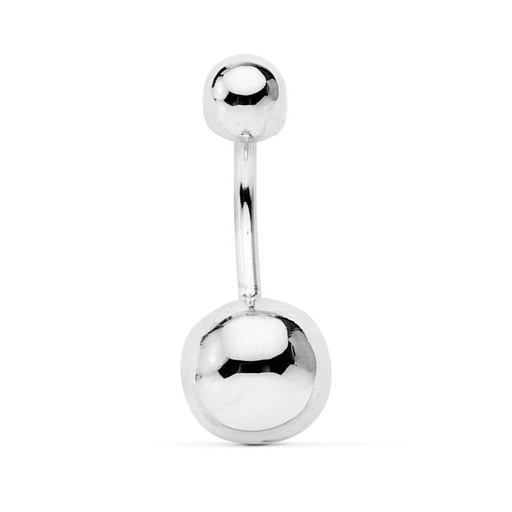 [P13771-OB] 18K PIERCING ORO BLANCO OMBLIGO BOLA 8 MM