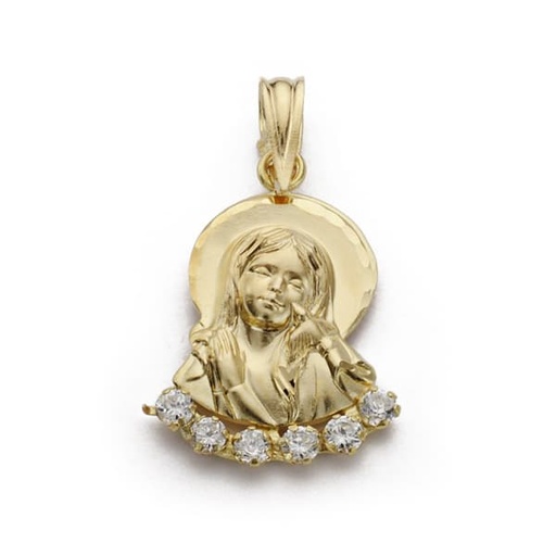 [P13808] 18K COLGANTE VIRGEN NIÑA 22X13 MM