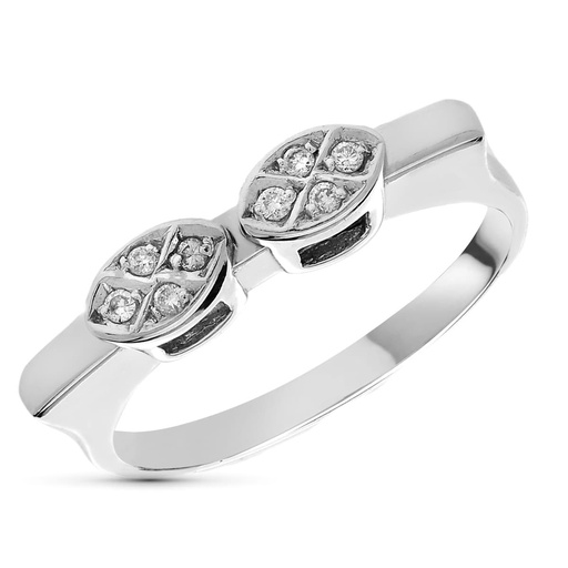 [P1382] 18K SORTIJA ORO BLANCO DIAMANTES TALLA BRILLANTE 0.15  QTS.