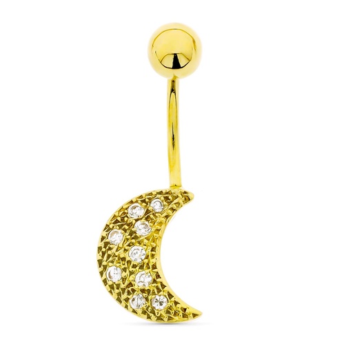 [P13820] 18K PIERCING MEDIALUNA CIRCONITAS OMBLIGO