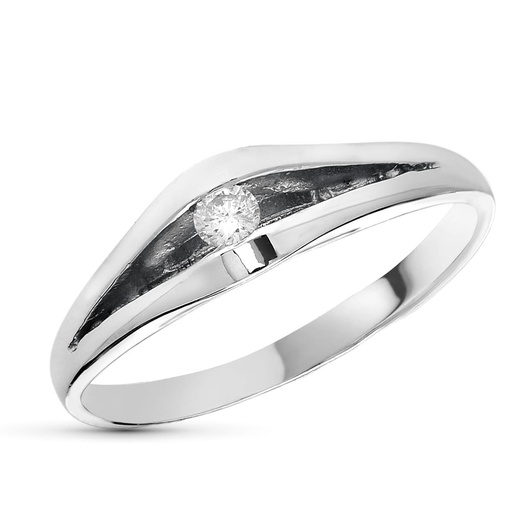 [P1383] 18K SOLITARIO ORO BLANCO DIAMANTES TALLA BRILLANTE 0.10 QTS.