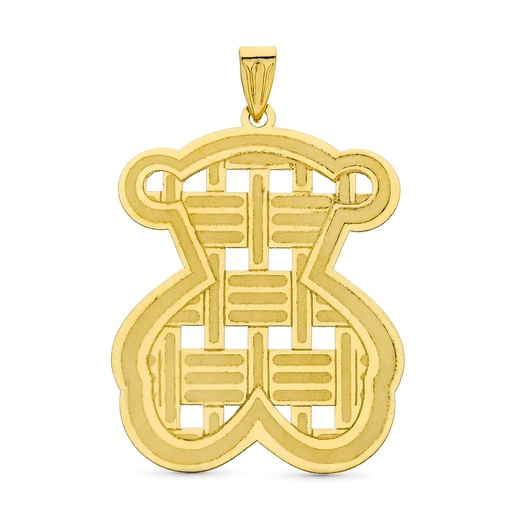 [P13854] 18K COLGANTE ORO AMARILLO LASER OSO. 32X24 MM