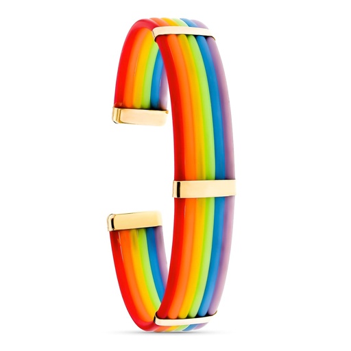 [P13856] 18K PULSERA  ORO CON ARCO IRIS