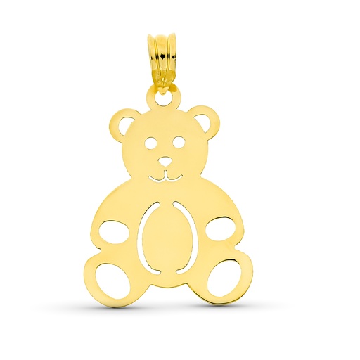 [P13901] 18K COLGANTE ORO AMARILLO OSO LASER. 30X21 MM