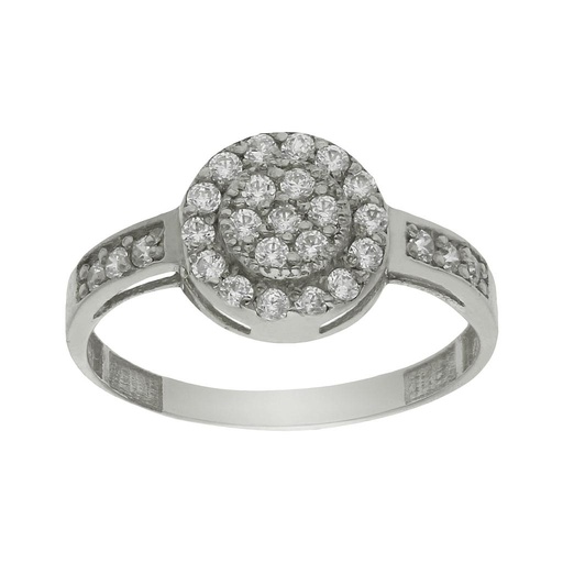 [S931] SORTIJA ORO BLANCO 18KL CIRCONITAS