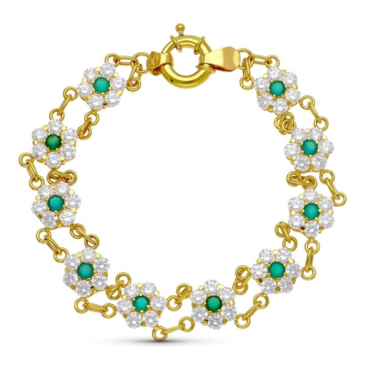 [P14000010] 18K PULSERA ORO AMARILLO CUAJOS CIRCONITAS