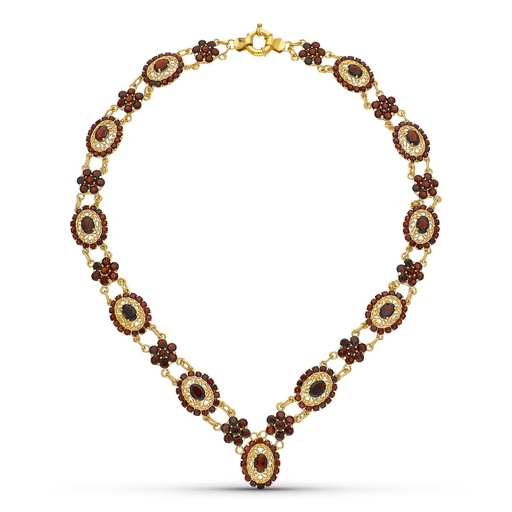 [P14000026] 18K GARGANTILLA ORO AMARILLO GRANATES