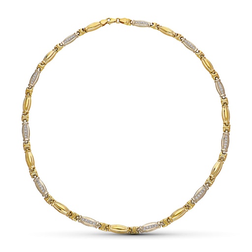 [P14000055] 18K GARGANTILLA ORO BICOLOR ESTAMPACION