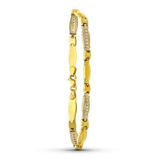 [P14000056] 18K PULSERA ORO BICOLOR ESTAMPADA