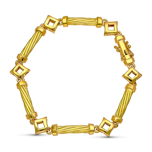 [P14000061] 18K PULSERA ORO AMARILLO MATE Y BRILLO