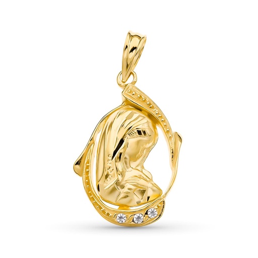 [P14000163] 18K MEDALLA ORO AMARILLO VIRGEN NIÑA 22X15 MM