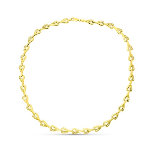 [P14000201] 18K GARGANTILLA ORO AMARILLO CON CIRCONITAS