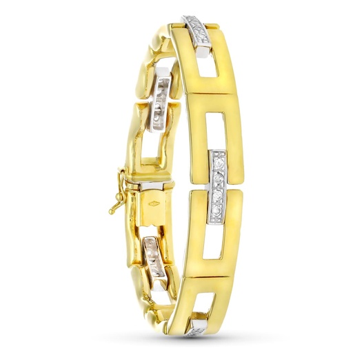 [P14000205] 18K PULSERA ORO BICOLOR CIRCONITAS