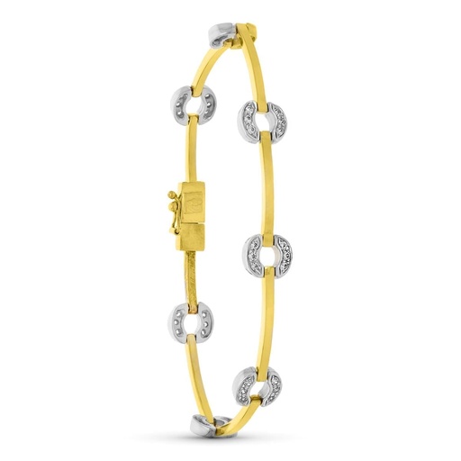 [P14000239] 18K PULSERA ORO BICOLOR CIRCONITAS