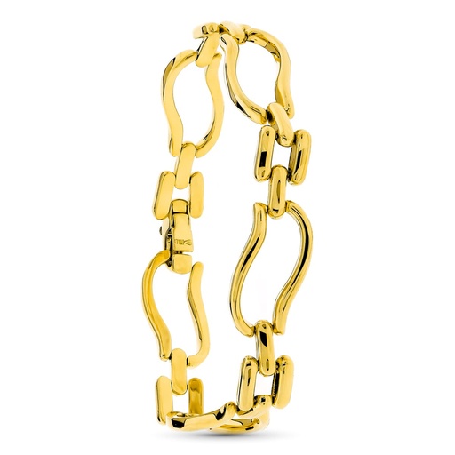 [P14000272] 18K PULSERA ORO AMARILLO PANTER Y ESLABONES