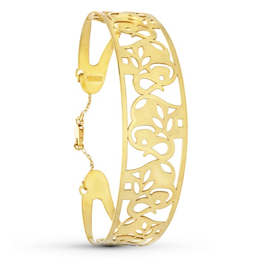 [P14000276] 18K PULSERA RIGIDA ORO AMARILLO ELEFANTES 20 MM