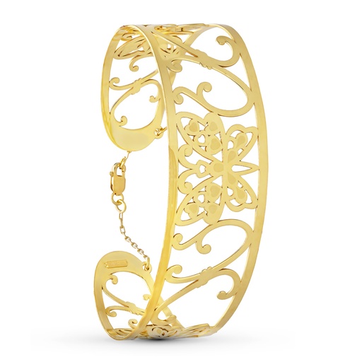 [P14000278] 18K PULSERA ORO AMARILLO MARIPOSA MATE Y BRILLO