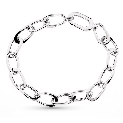 [P14000306] 18K PULSERA ORO BLANCO ESLABONES