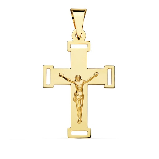 [P14000368] 18K CRUZ CON CRISTO 34X22 MM