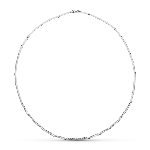 [P14000445] 18K GARGANTILLA ORO BLANCO CIRCONITAS 45CM