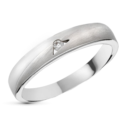 [P1407] 18K SORTIJA ORO BLANCO DIAMANTES TALLA BRILLANTE 0.050 QTS.