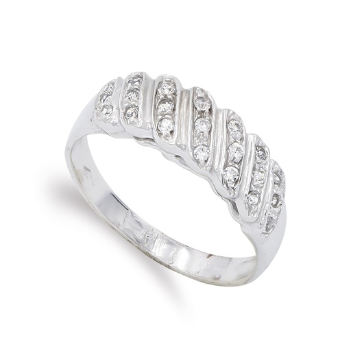 [P14140] 18K SORTIJA ORO BLANCO CIRCONITAS