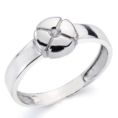 [P1423] 18K SORTIJA ORO BLANCO DIAMANTE 0.015  QTS.