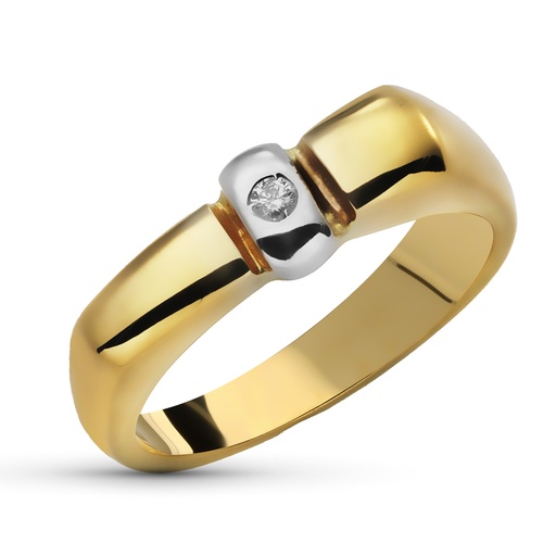 [P1426-2] 18K SORTIJA ORO AMARILLO BRILLANTE 0.05 QTS.