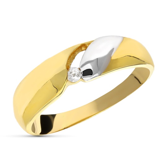 [P1430] 18K SORTIJA ORO AMARILLO DIAMANTE 0.035 QTS.