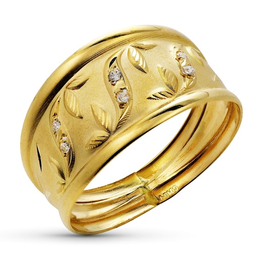 [P14327] 18K SORTIJA ORO AMARILLO CON CIRCONITAS
