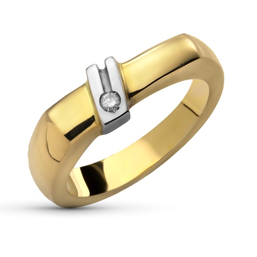 [P1435-2] 18K SORTIJA ORO AMARILLO BRILLANTE 0.04 QTS.