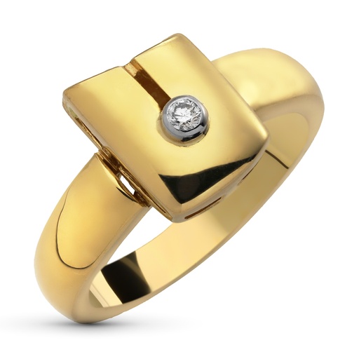 [P1436-2] 18K SORTIJA ORO AMARILLO BRILLANTE 0.05 QTS.