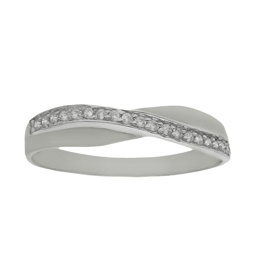 [S844] SORTIJA ORO BLANCO 18KL CIRCONITAS