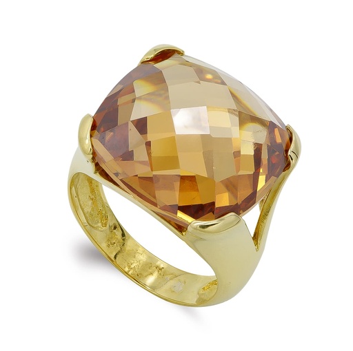 [P14469] 18K SORTIJA ORO AMARILLO PIEDRA CUADRADA 18X18 MM