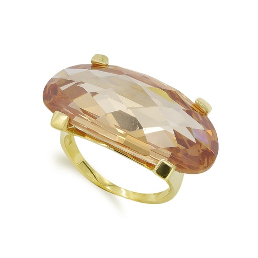 [P14484] 18K SORTIJA ORO AMARILLO PIEDRA OVAL GARRAS