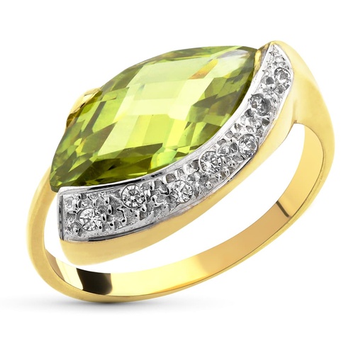 [P14525] 18K SORTIJA ORO AMARILLO CON PIEDRA Y CIRCONITAS