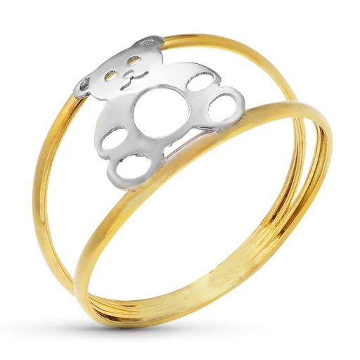 [P14538] 18K SORTIJA 2 HILOS ORO BICOLOR OSO