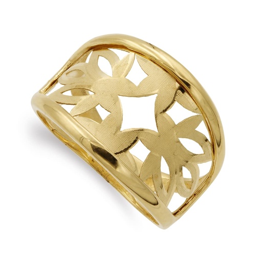 [P14546] 18K SORTIJA ORO AMARILLO CALADA ANCHO 15 MM