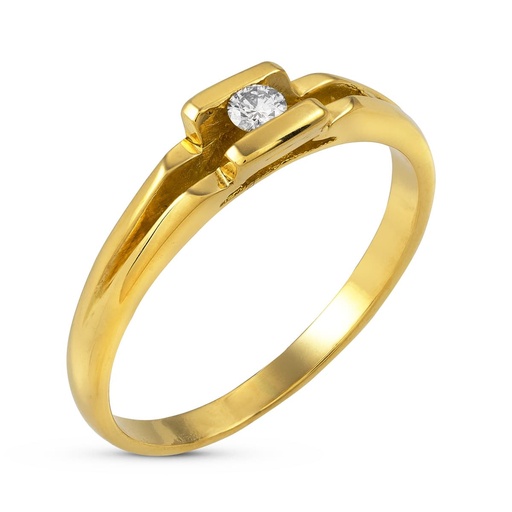 [P1458] 18K SOLITARIO ORO AMARILLO DIAMANTE 0.10 QTS.
