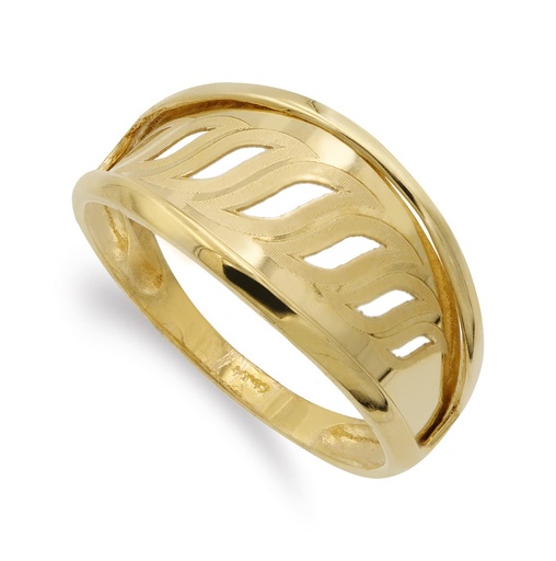 [P14654] 18K SORTIJA ORO AMARILLO MOTIVOS CALADOS ANCHO 10 MM