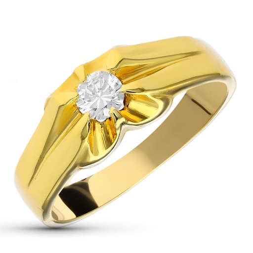 [P1468] 18K SOLITARIO ORO AMARILLO DIAMANTE 0.20 QTS.